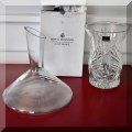 D06. Royal Doulton crystal hurricane and glass carafe. 